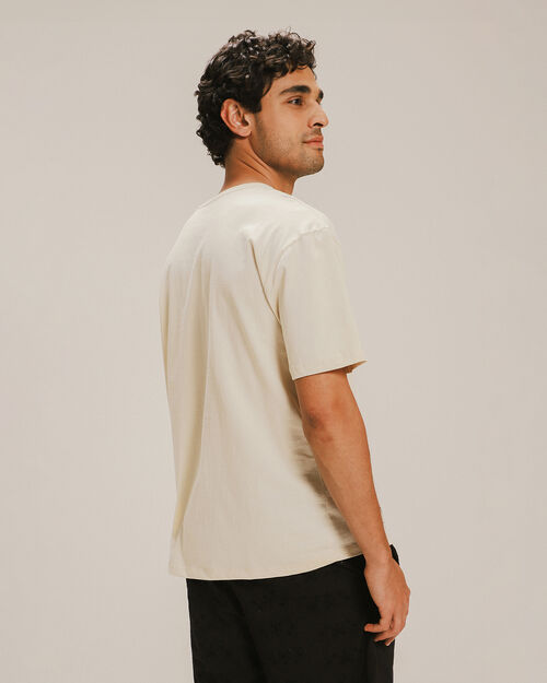 Playera Relaxed Con Diseño Beige